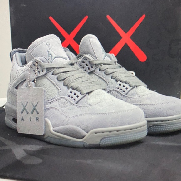 Jordan Air Jordan Retro Kaws Tumbled Leather Basketball Shoes Gray